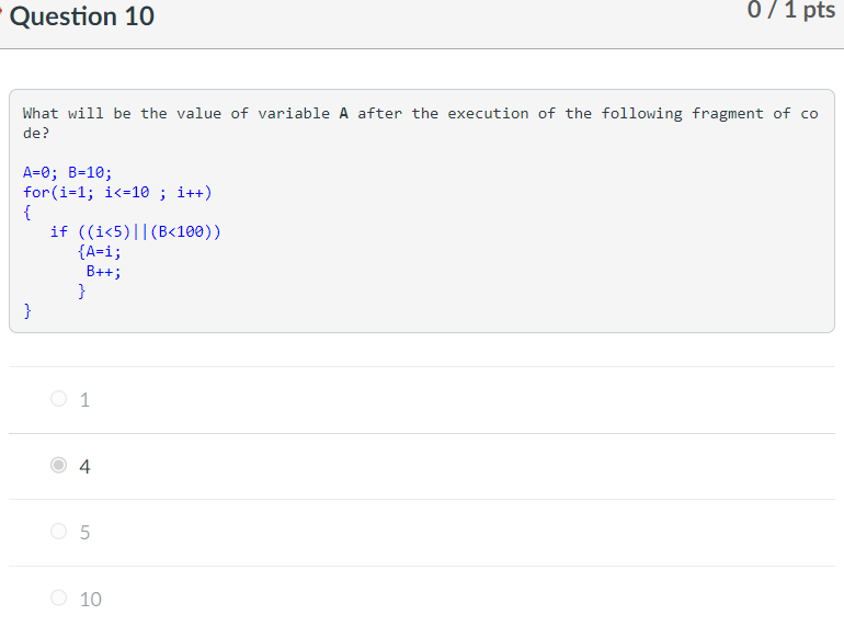 Solved What will be the value of variable A after the | Chegg.com