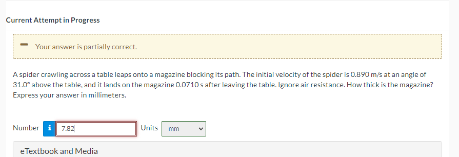 Solved A spider crawling across a table leaps onto a | Chegg.com
