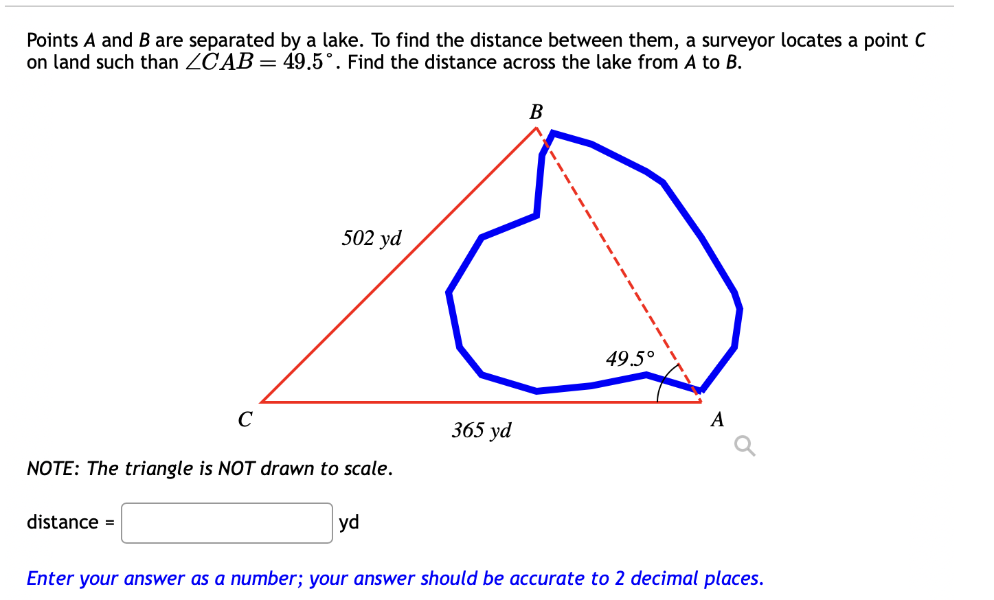 Solved Points A And B Are Separated By A Lake. To Find The | Chegg.com