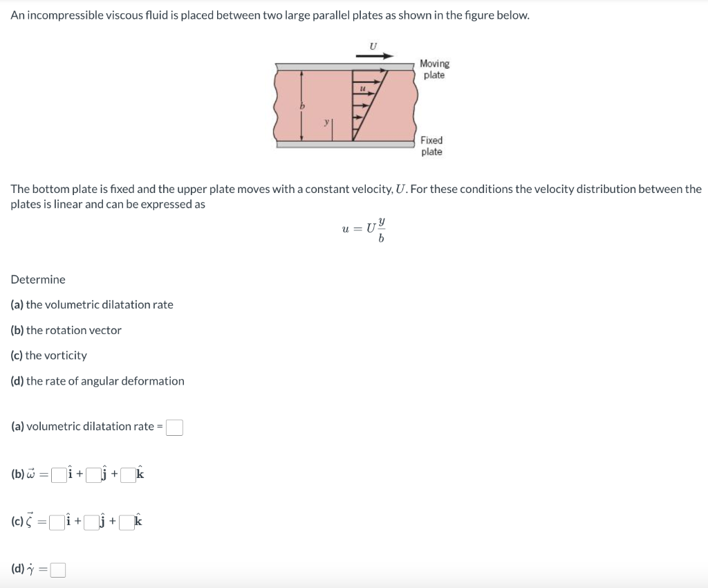 Solved An Incompressible Viscous Fluid Is Placed Between Two | Chegg.com