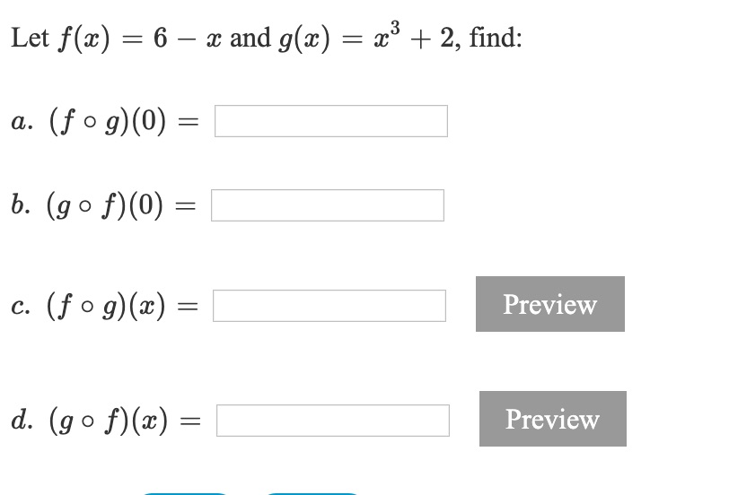 Solved Let F X 6 X And G X X 2 Find A Fog Chegg Com