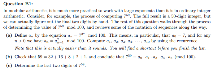 Solved In Modular Arithmetic, It Is Much More Practical To | Chegg.com