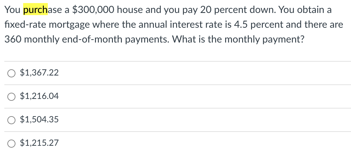 How much is a down payment on hot sale a 300 000 house