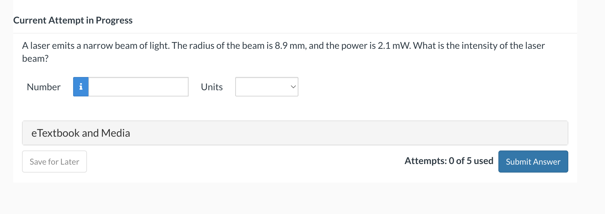 Solved A laser emits a narrow beam of light. The radius of