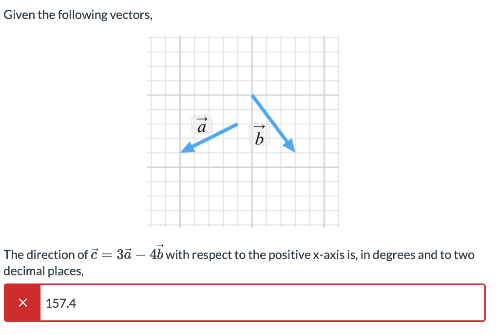 Solved Given the following vectors, A b The direction of c = | Chegg.com