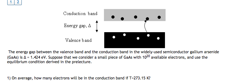 Solved 1 2 Conduction band Energy gap, Δ Valence band The | Chegg.com