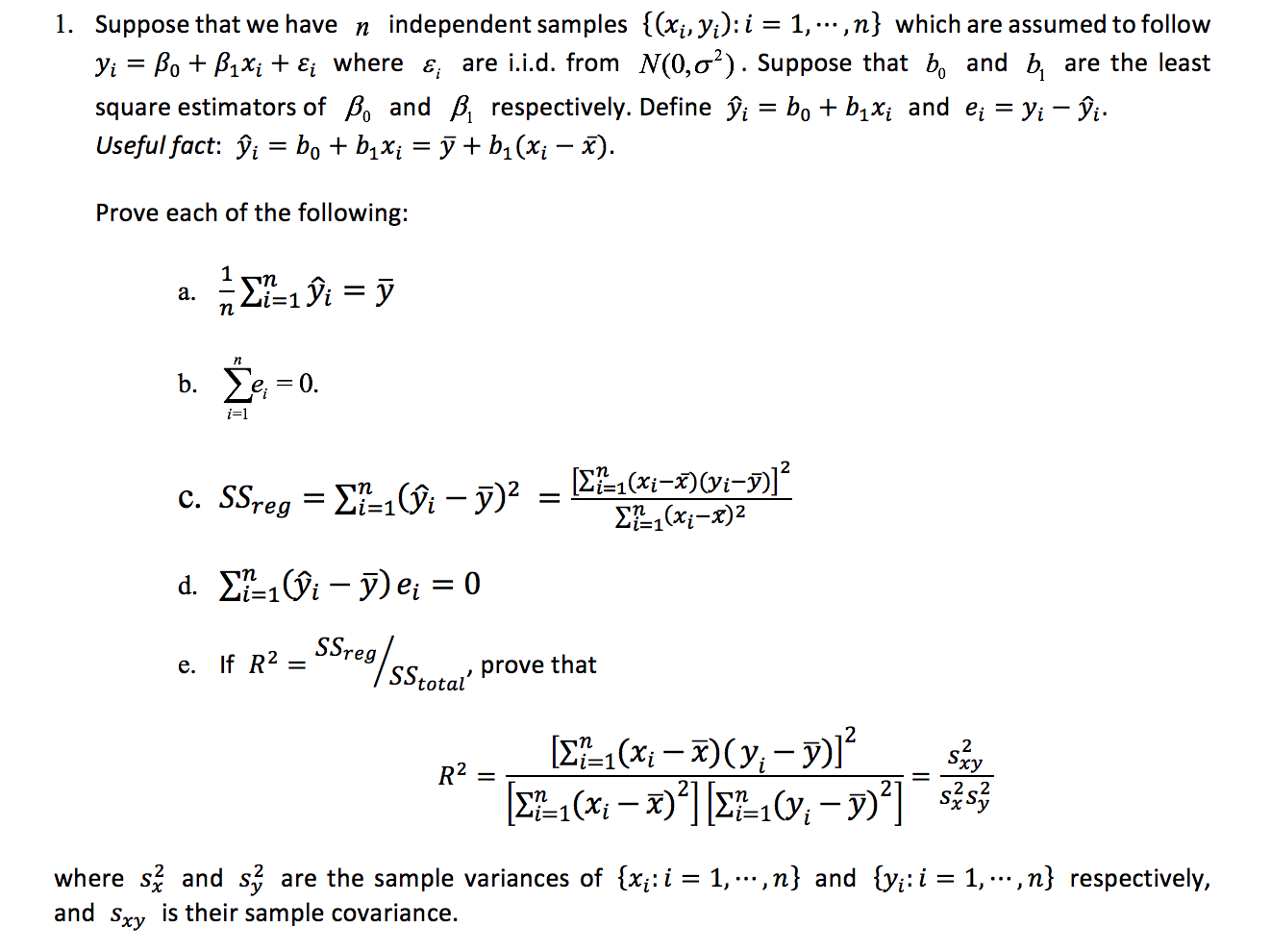 Solved 1 Suppose That We Have N Independent Samples { Xi