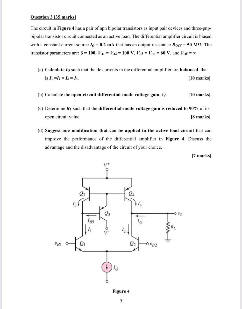 Solved Question 3 [35 marks The circuit in Figure 4 has a | Chegg.com
