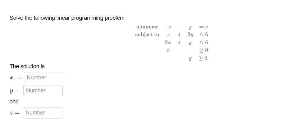 Solved Solve the following linear programming problem | Chegg.com