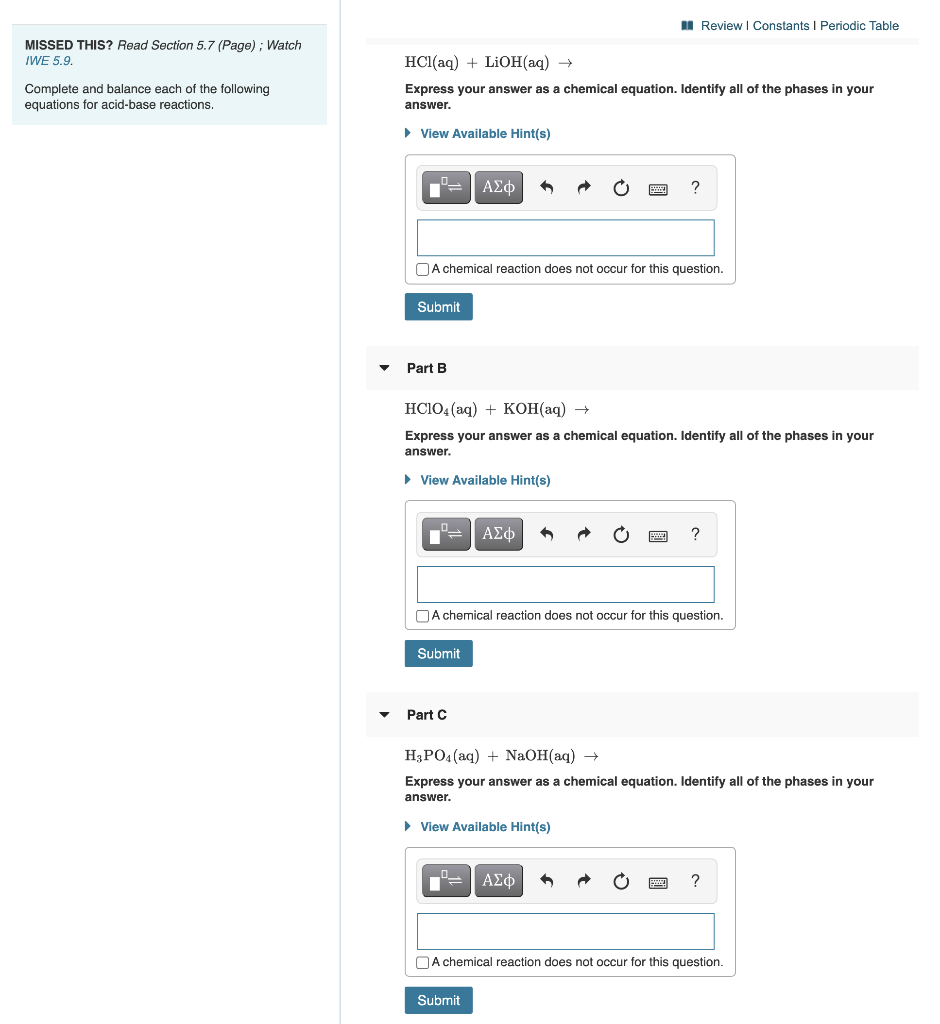 Solved MI Review | Constants Periodic Table Standard | Chegg.com