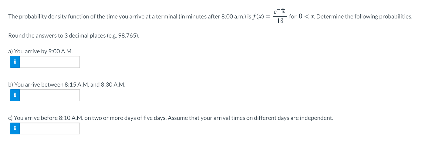 Solved E Is The Probability Density Function Of The Time Chegg Com