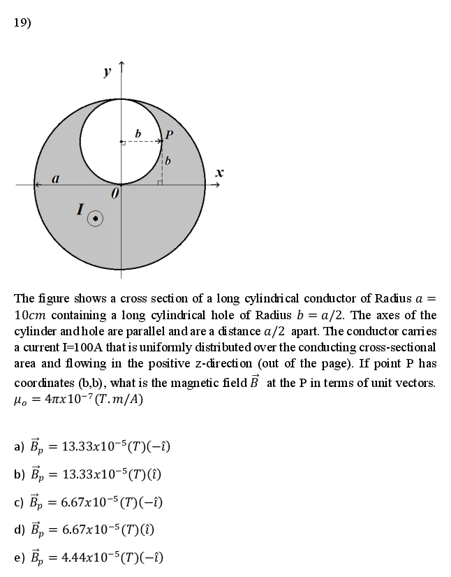 Solved 19) Y b P НЬ a 1 The figure shows a cross section of | Chegg.com