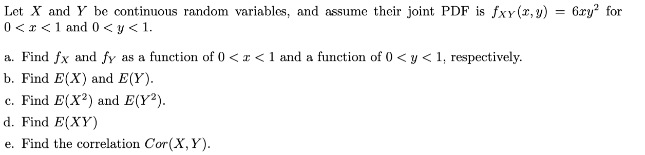 Solved Let X and Y be continuous random variables, and | Chegg.com