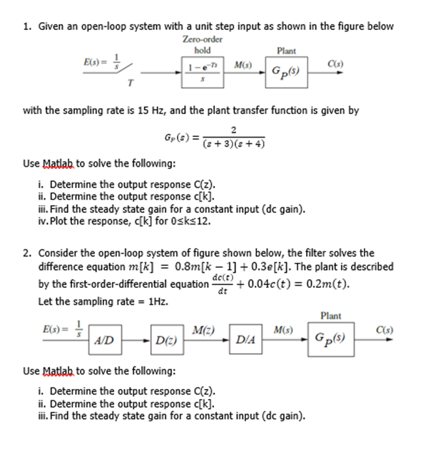 solved-1-given-an-open-loop-system-with-a-unit-step-input-chegg