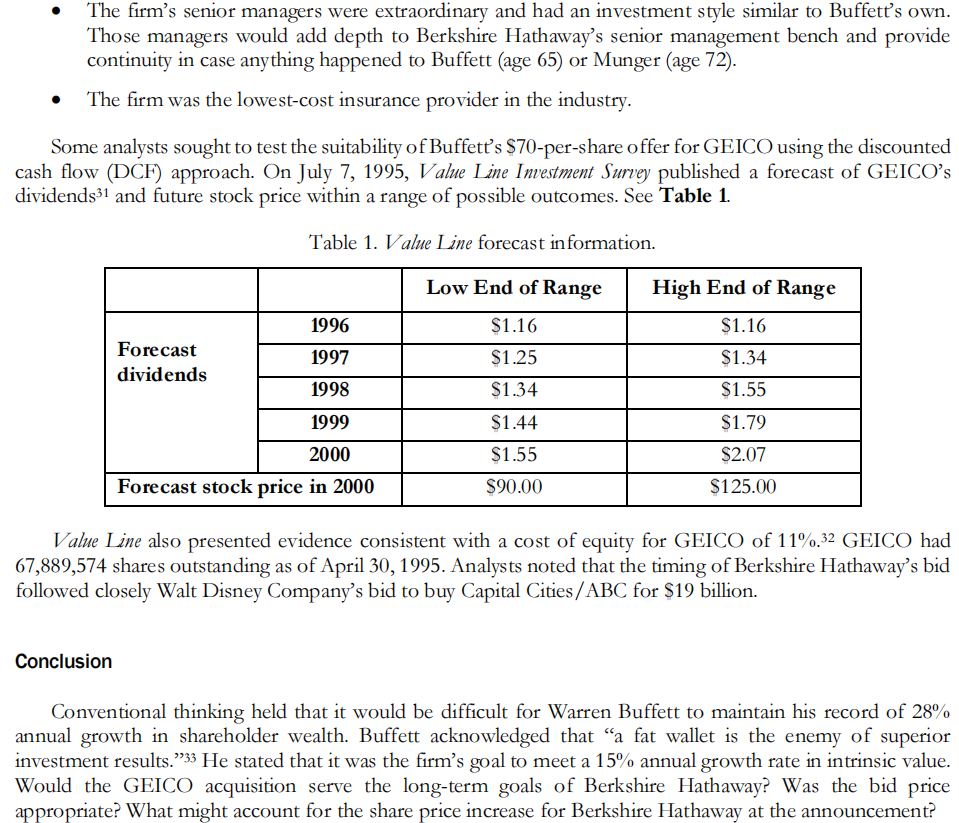 What do you think GEICO's share price is worth? | Chegg.com