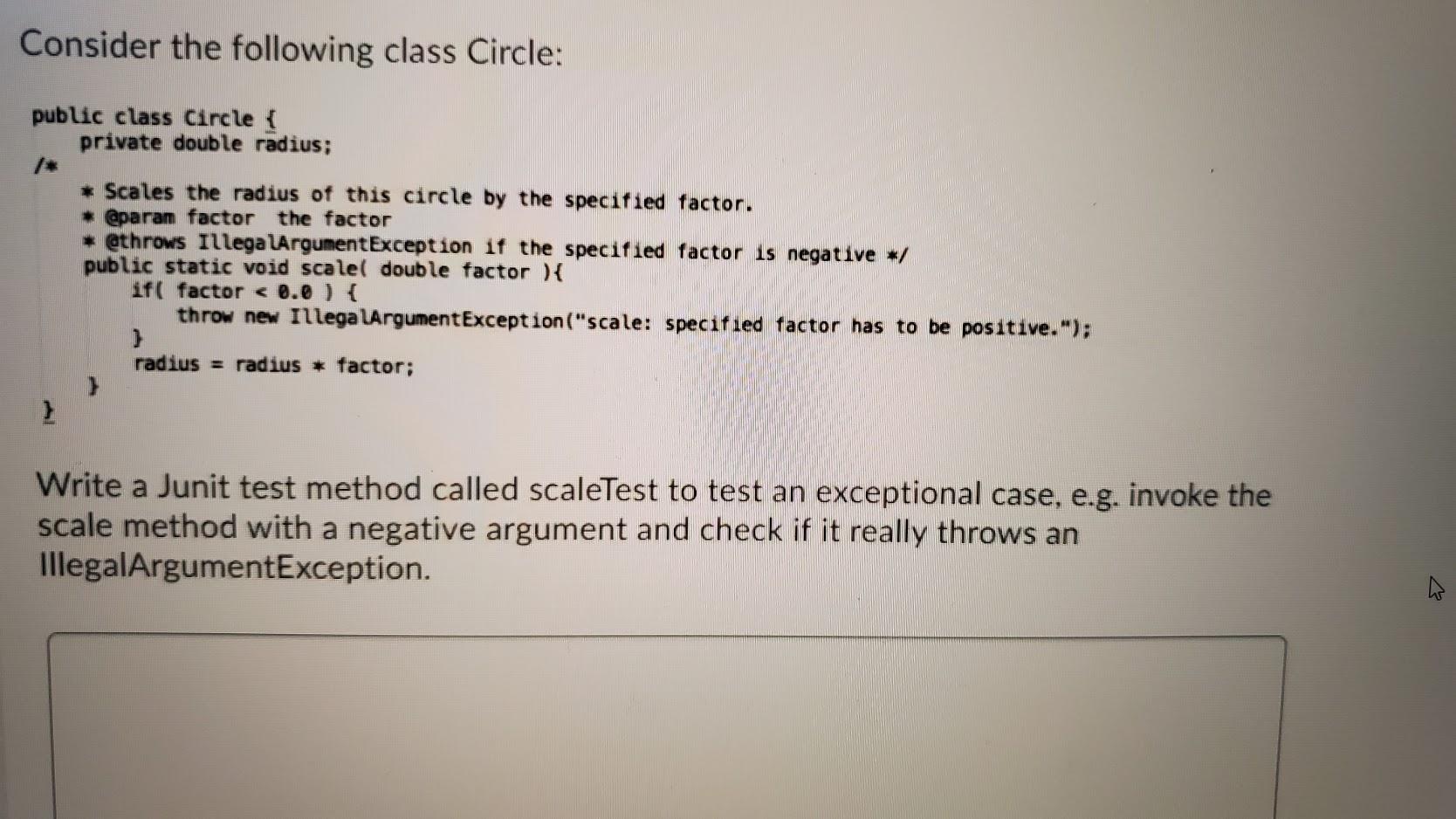 Solved Consider the following class Circle: public class | Chegg.com