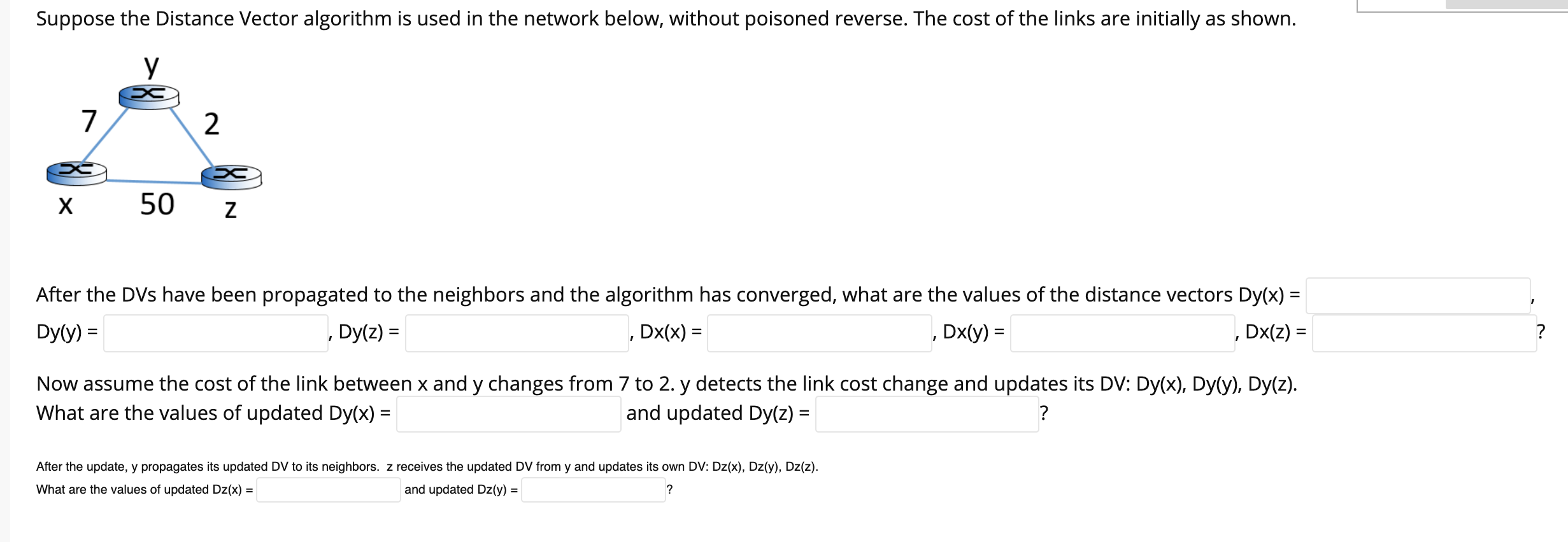 Solved Suppose the Distance Vector algorithm is used in the | Chegg.com