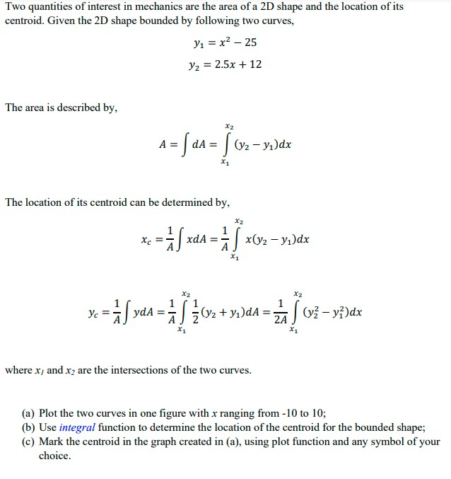 Solved Two quantities of interest in mechanics are the area | Chegg.com