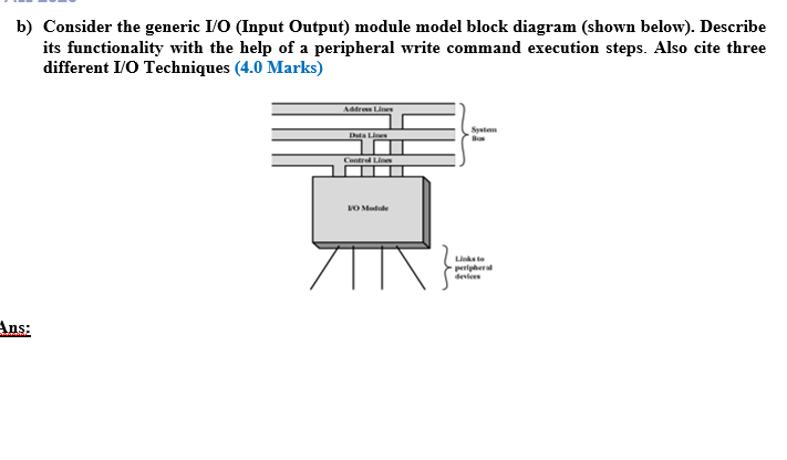 Solved b) Consider the generic I/O (Input Output) module | Chegg.com
