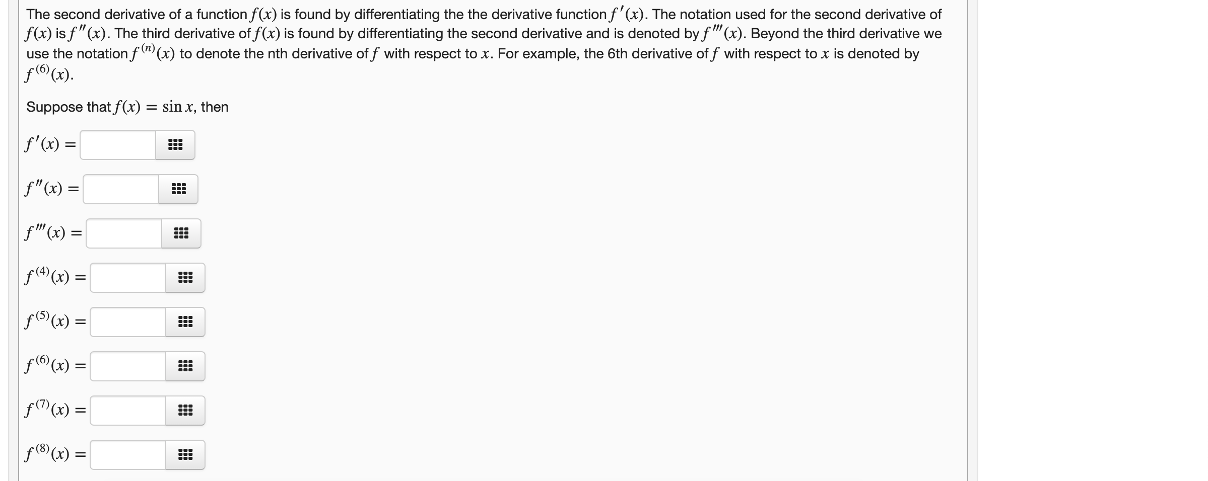 derivative of f(x) notation