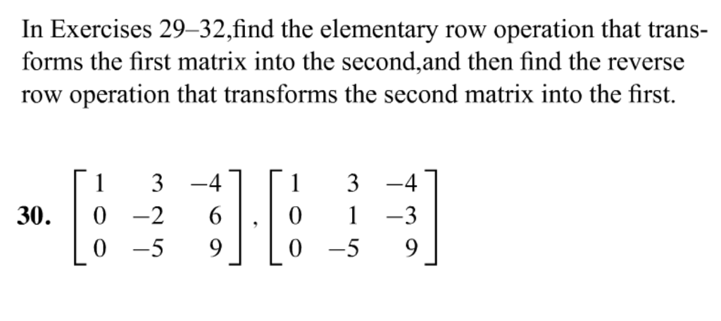 Solved In Exercises 29 32 find the elementary row operation