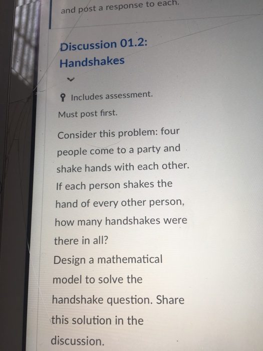 Solved and póst a response to each. Discussion 01.2: | Chegg.com