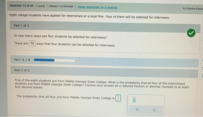 Solved Question 13 of 20 (1 point) Attempt 1 of Unlimited | Chegg.com