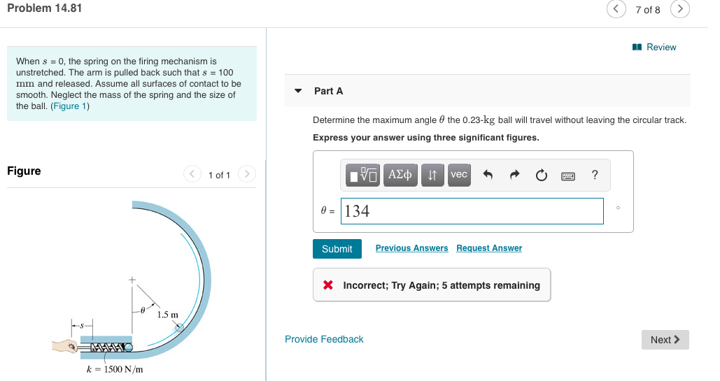 Solved Problem 14.81 ③ 7018 1 Review When s = 0, the spring | Chegg.com