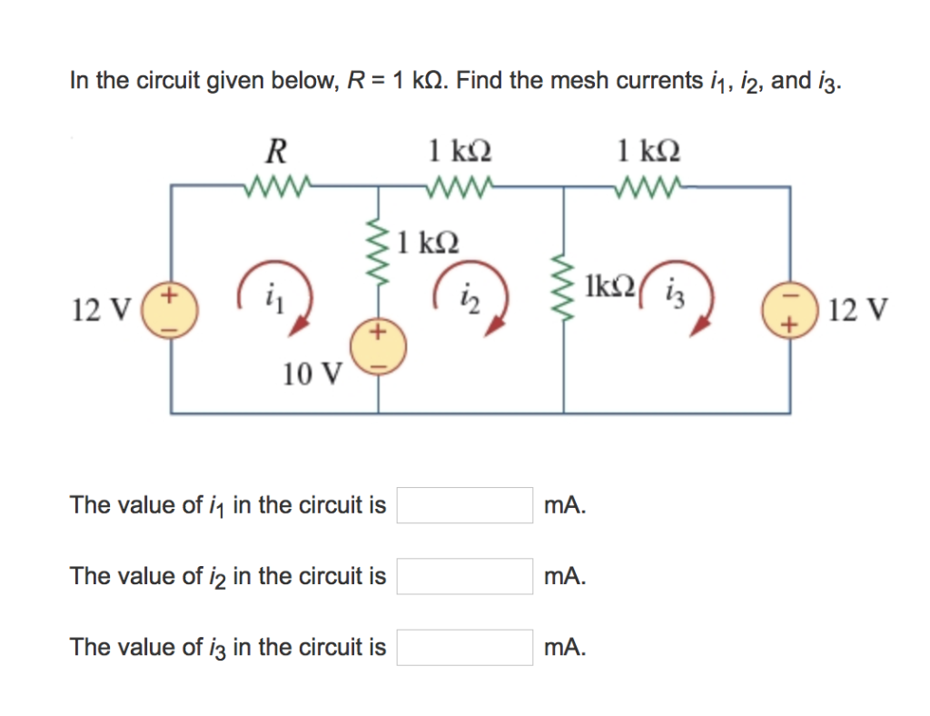 Solved In the circuit given below, R = 1 ㏀. Find the mesh | Chegg.com