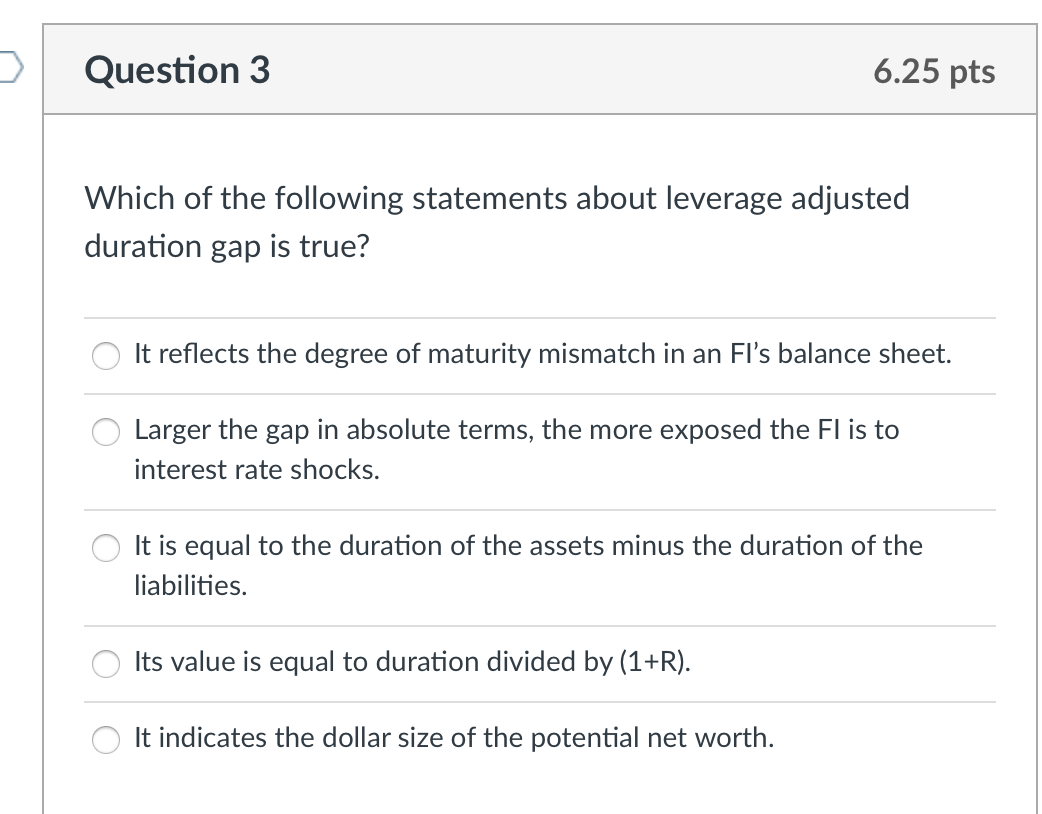 Solved Question 3 6.25 pts Which of the following statements