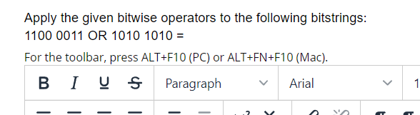 Solved Apply The Given Bitwise Operators To The Following | Chegg.com