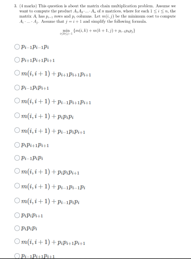 Solved 3 4 Marks This Question Is About The Matrix Cha Chegg Com