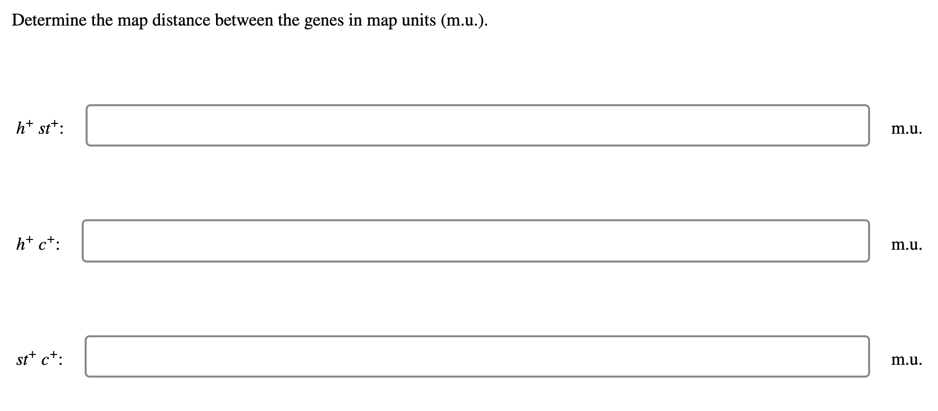 Solved Determine the map distance between the genes in map | Chegg.com