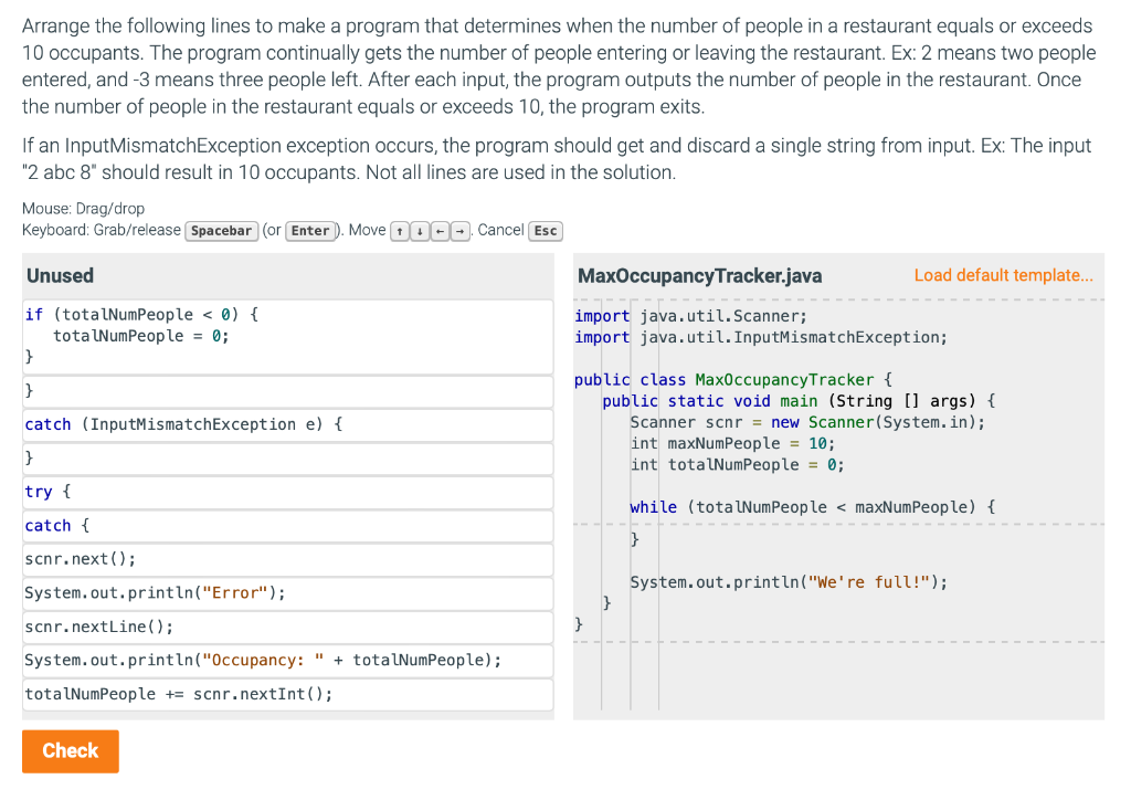 Solved Arrange The Following Lines To Make A Program That Chegg