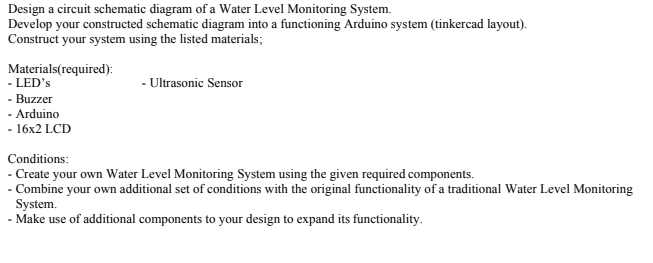 Solved Design a circuit schematic diagram of a Water Level | Chegg.com