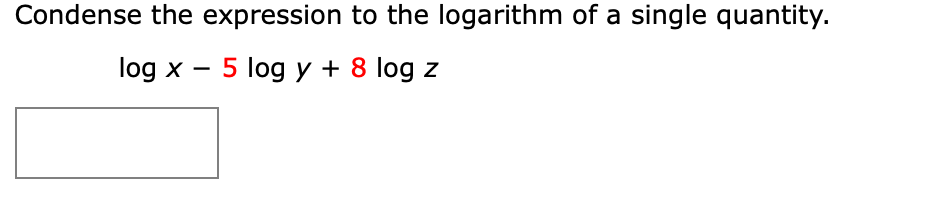 log condense calculator