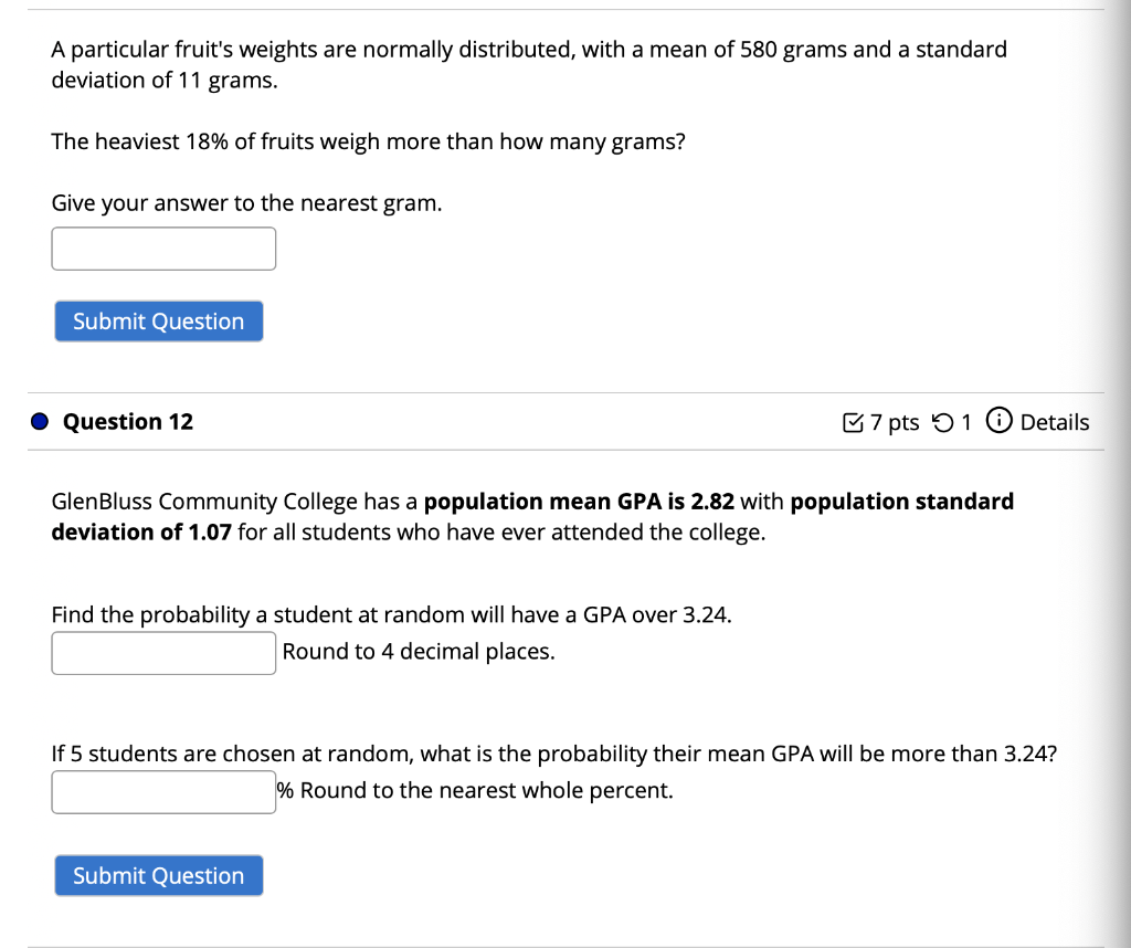 Solved A particular fruit's weights are normally