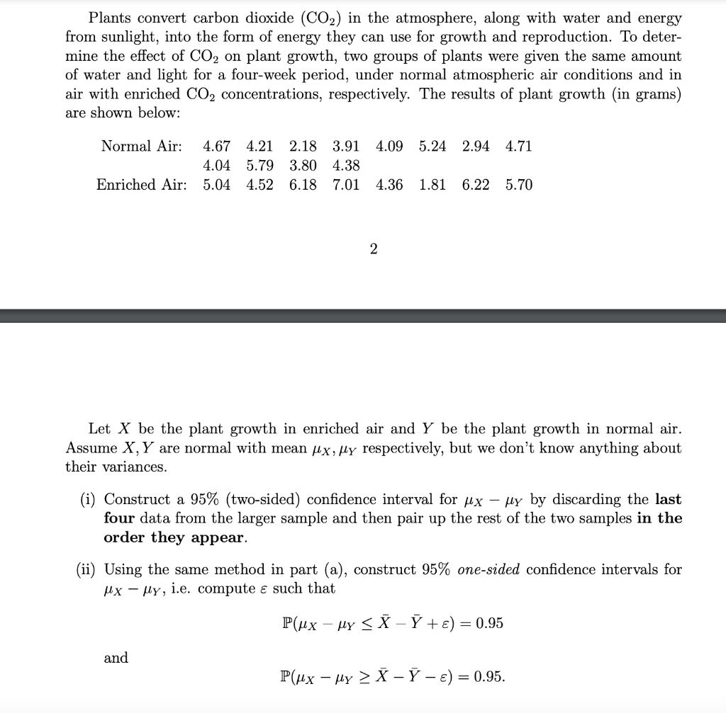Solved Plants convert carbon dioxide (CO2) in the