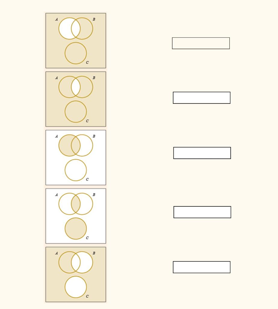 Solved Describe the set operations for each of the diagrams | Chegg.com