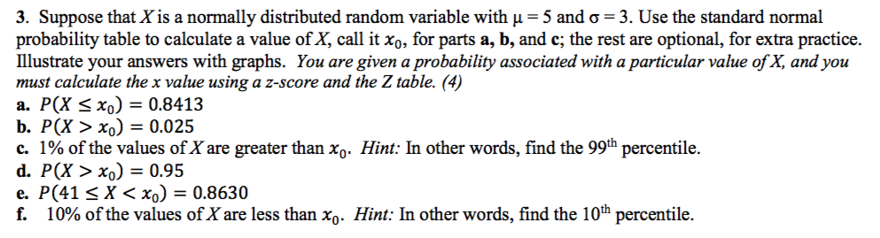 Solved 3. Suppose that X is a normally distributed random | Chegg.com