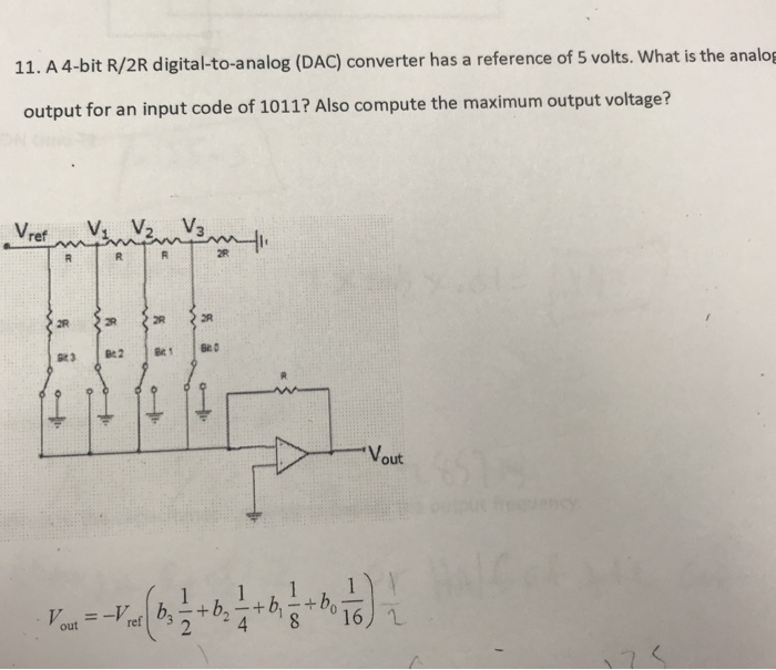 Solved 11. A 4bit R/2R digitaltoanalog (DAC) converter