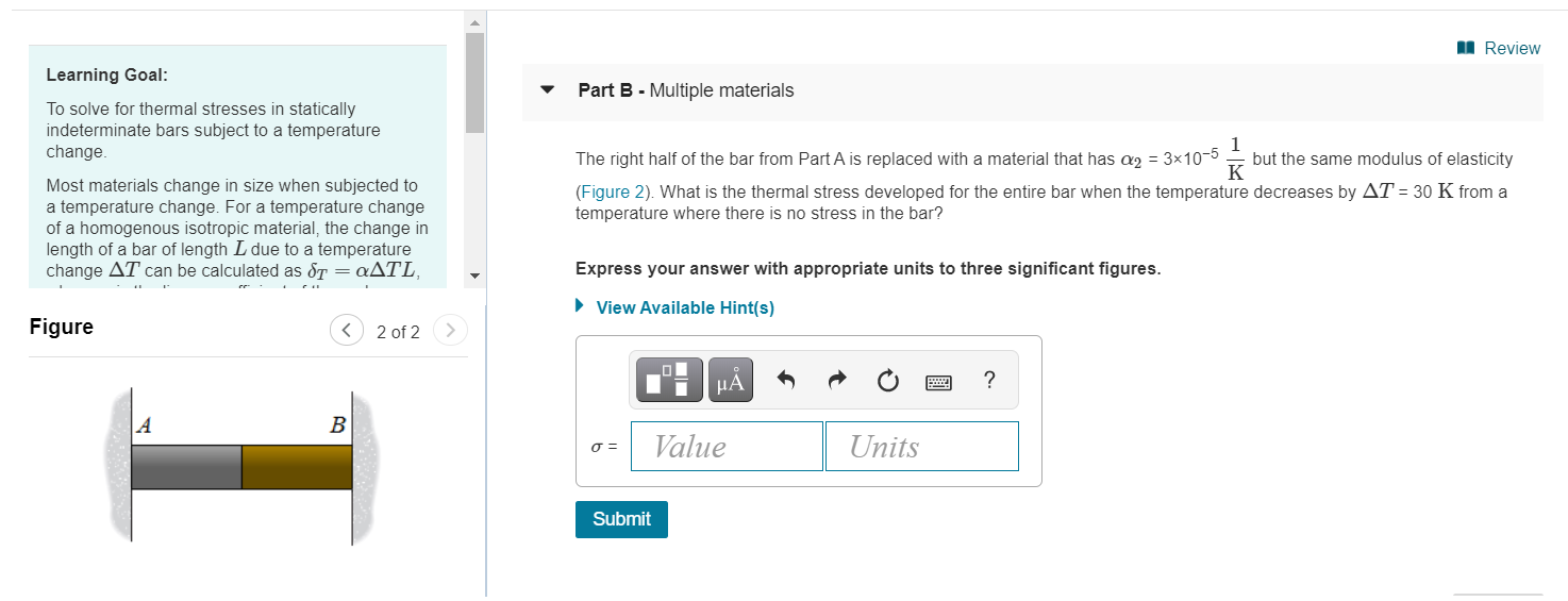 Solved 1 Review Learning Goal: The round bar shown (Figure | Chegg.com