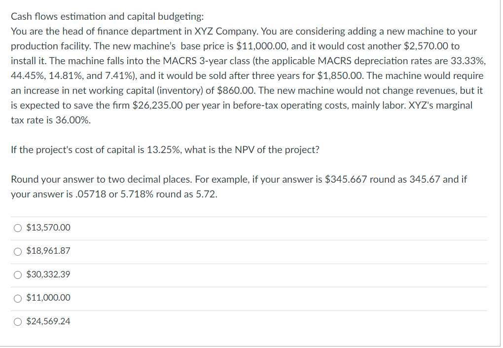 Solved Cash flows estimation and capital budgeting: You are | Chegg.com