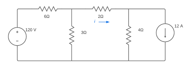 Solved Calculate the current i of the following circuit: | Chegg.com