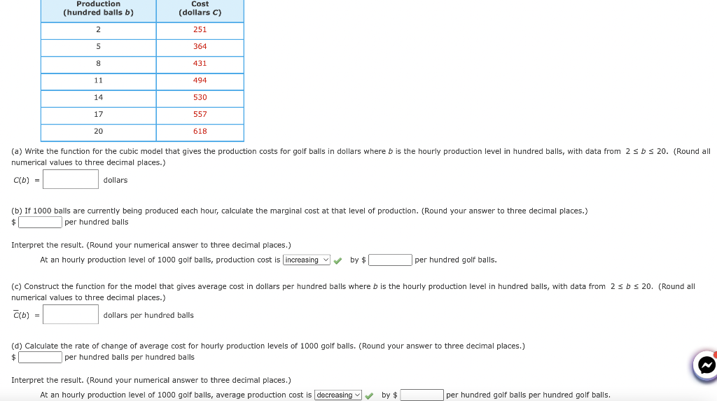 Solved numerical values to three decimal places.) c(b)= | Chegg.com