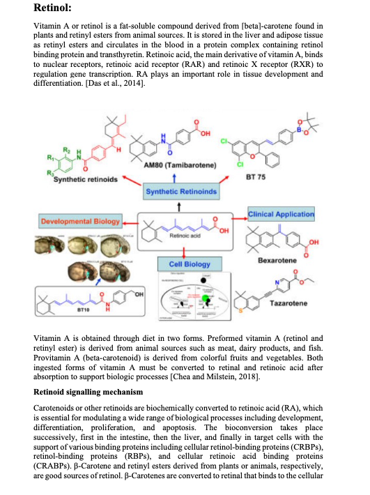 Solved Retinol Vitamin A or retinol is a fatsoluble