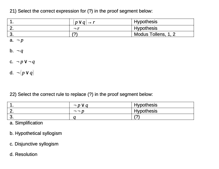 Solved 21) Select the correct expression for (?) in the | Chegg.com