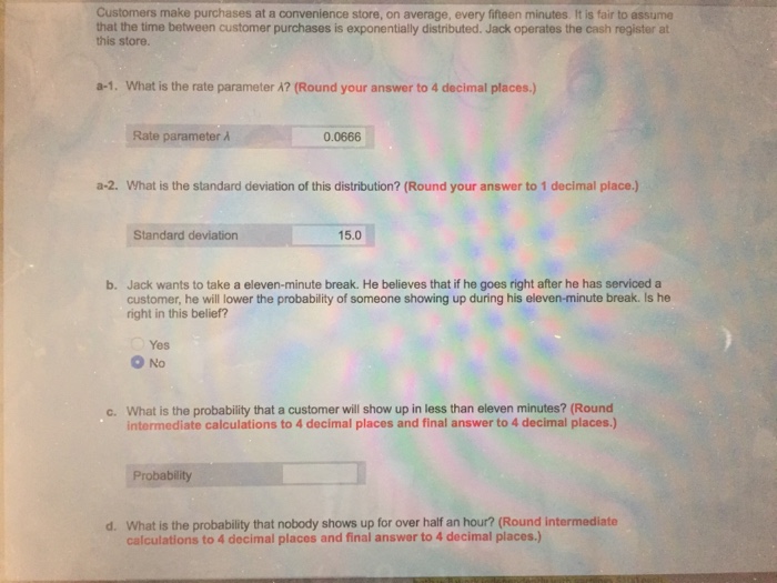 Solved Customers make purchases at a convenience store, on