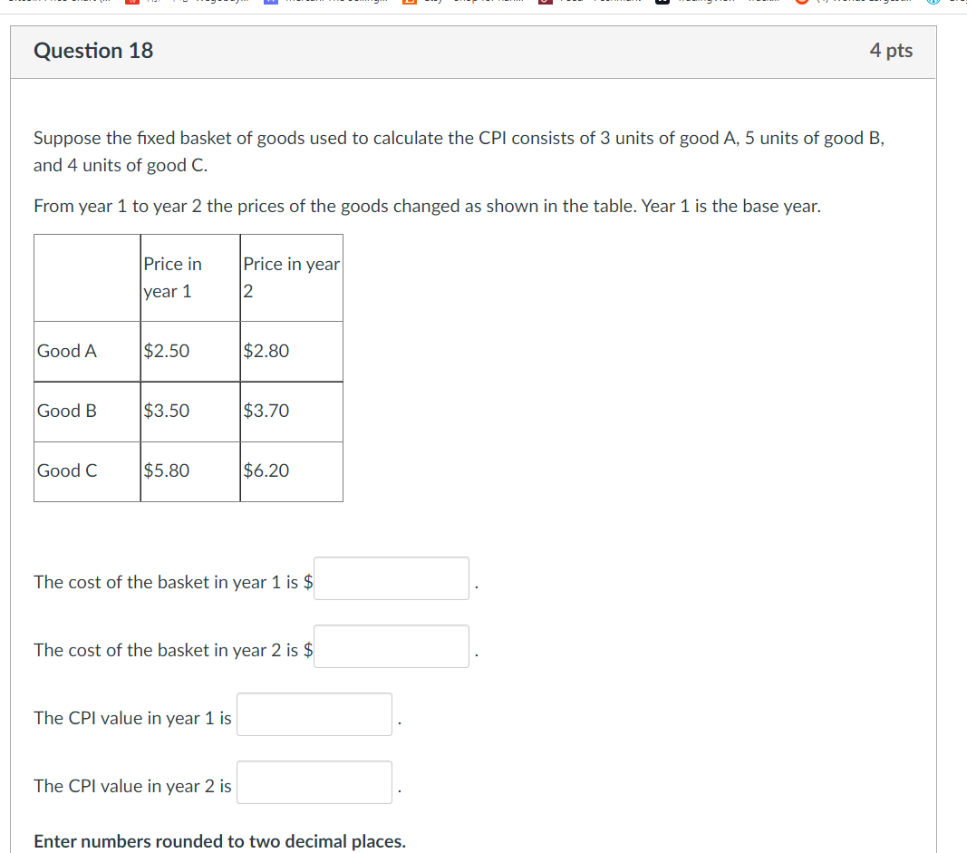Solved Suppose the fixed basket of goods used to calculate