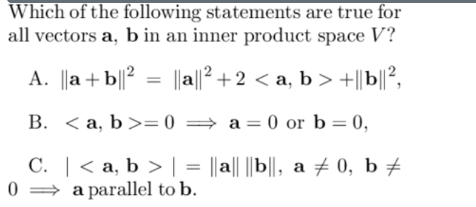 Solved Which Of The Following Statements Are True For All | Chegg.com